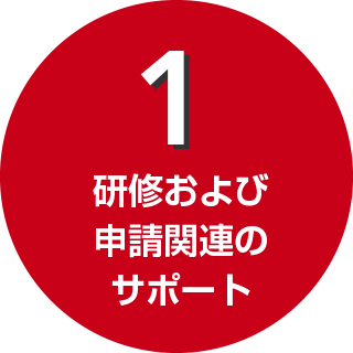 研修および申請関連のサポート